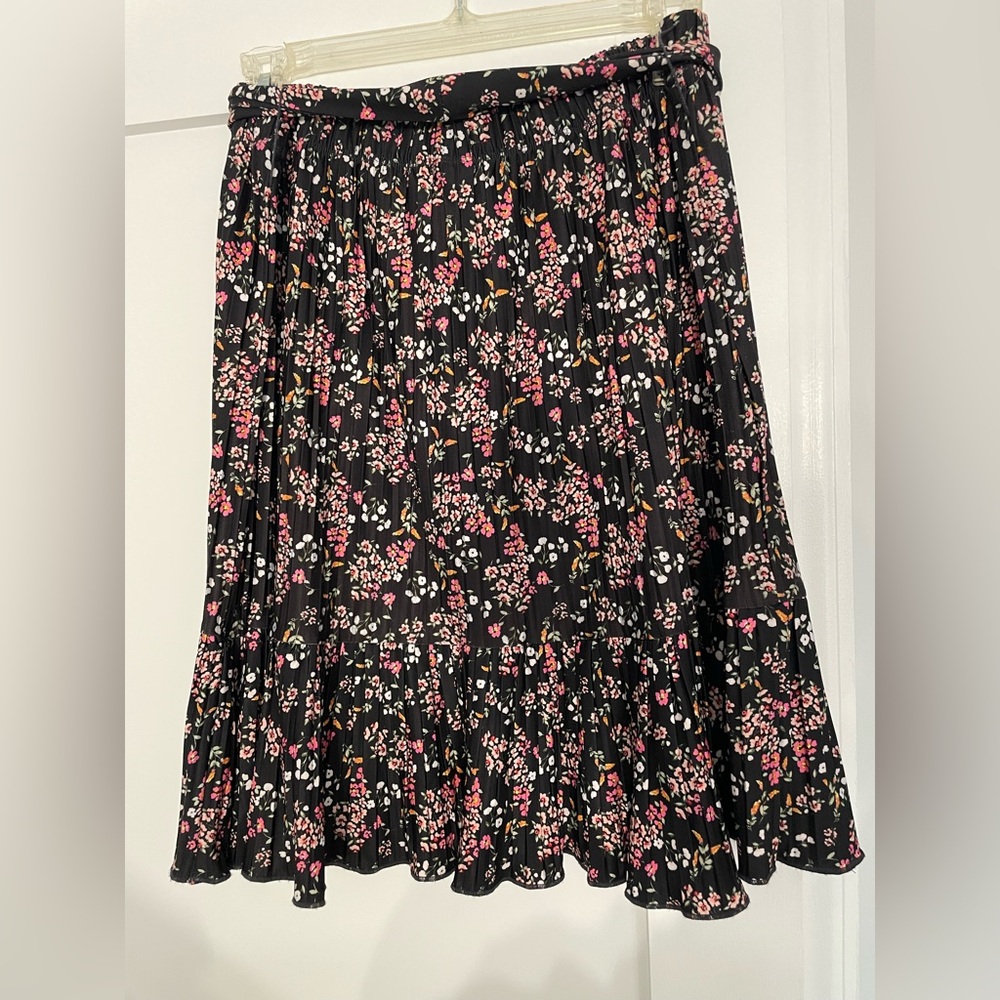 LOFT Floral Flounce Tie-Waist Skirt - Size M